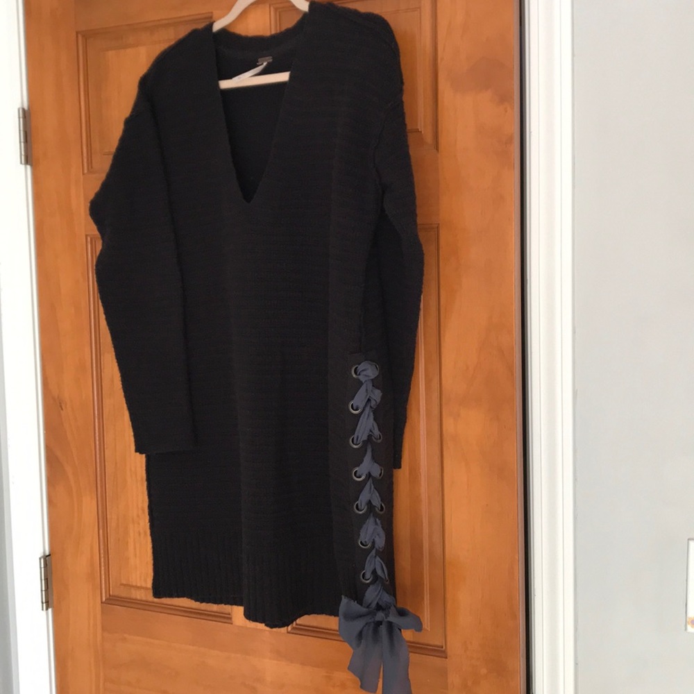 Free People Heart It Lace Up Sweater Dress/Tunic